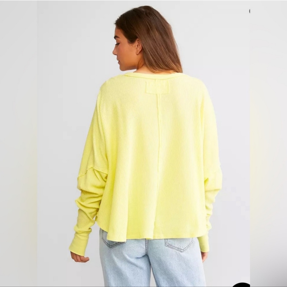 *SOLD* NWOT Free People Microphone Drop Thermal in Lemon Grass Size XL 🦄💖 - Picture 10 of 11